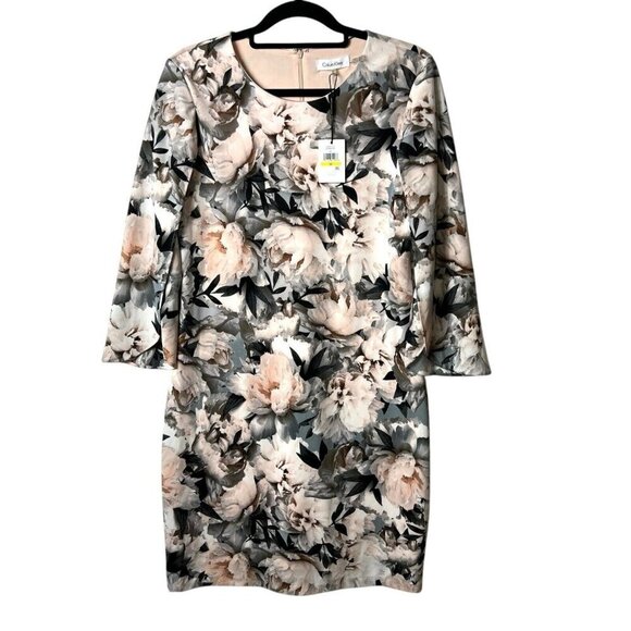 Calvin Klein Floral Dress Women’s Size Medium NWT Lined Workwear - Picture 1 of 11